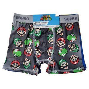 Character Boys 4-Pack Moisture Wicking Comfortable Boxer Brief - Super Mario
